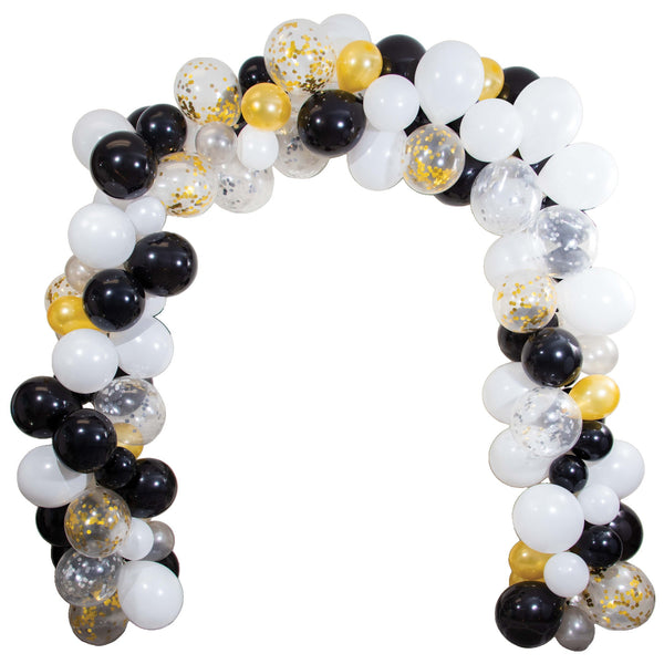Black, White & Gold Balloon Arch