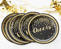 Black and Gold Cheers Plate