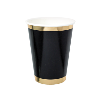 Black and Gold Party Cups | Oh So Fancy Party