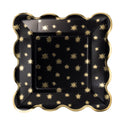 Black and Gold Star Pattern Plate | Oh So Fancy Party