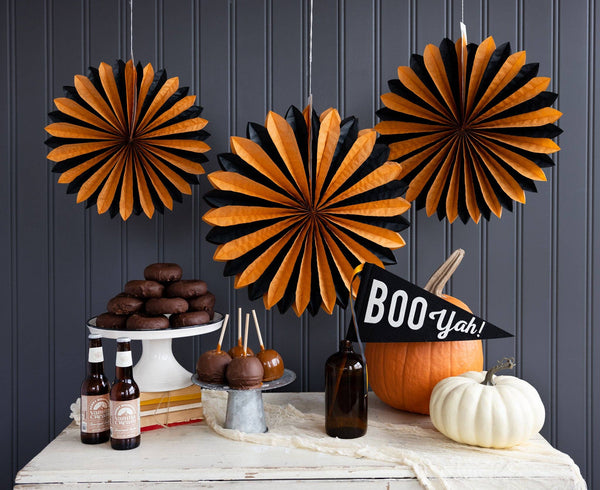 Black and Orange Halloween Fans- Oh So Fancy Party