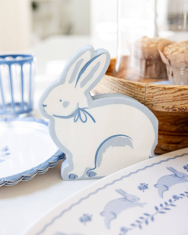 Blue Bunny Toile 8" Plates
