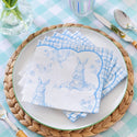 Blue & White Bunny Napkins on Plate