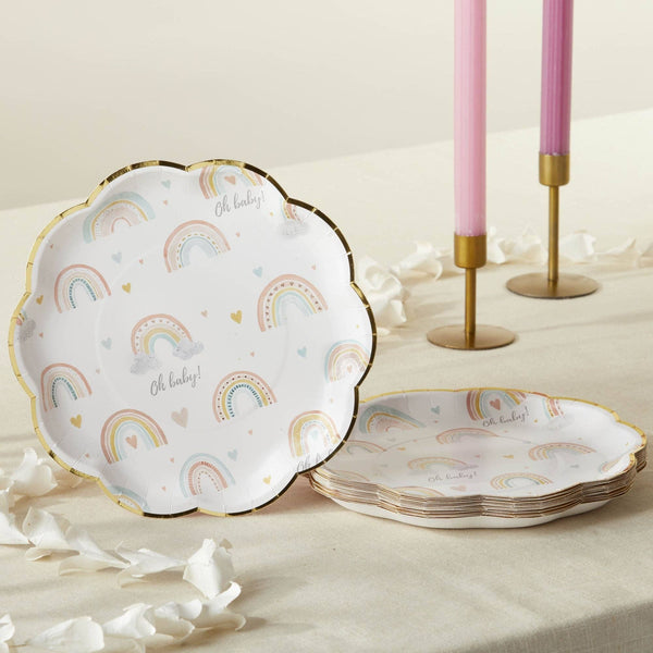 Boho Rainbow Baby Dinner Plates