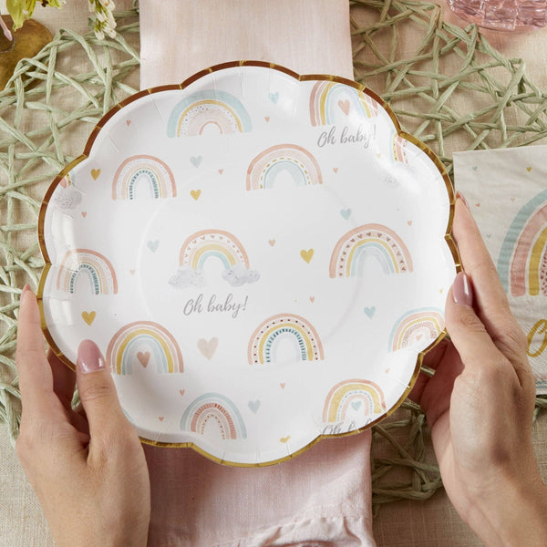 Boho Rainbow Baby Dinner Plates