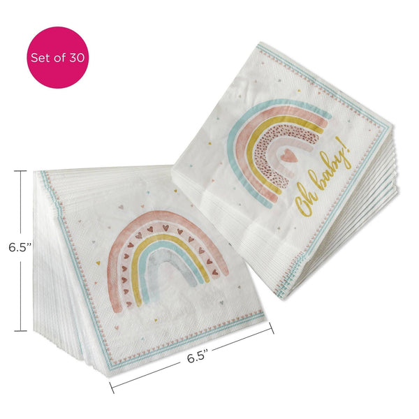 Boho Rainbow Baby Napkins Dimensions