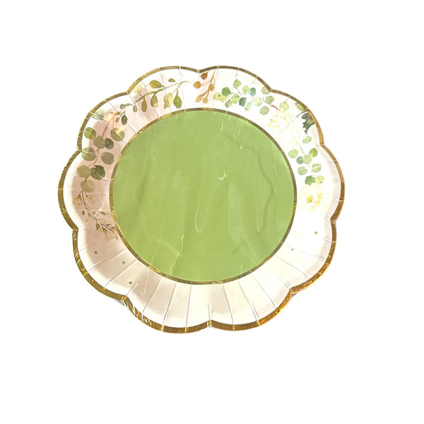 Botanical Garden Dessert Plates with Gold Foil