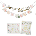 Floral Brunch Party Decor Kit with Gold Foil