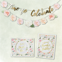 Floral Brunch Party Decor Kit with Gold Foil