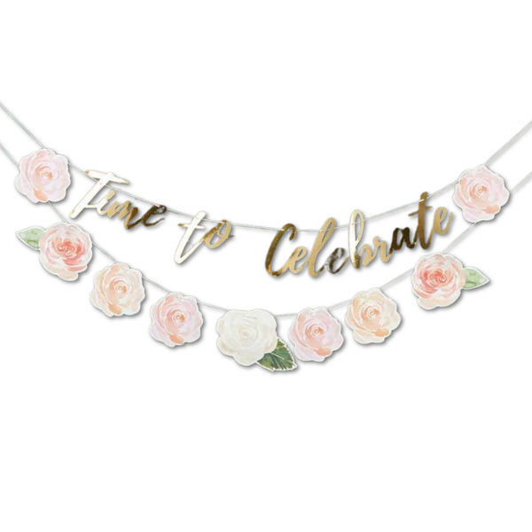 Floral Brunch Party Decor Kit with Gold Foil