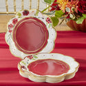Burgundy Blush Floral Plates