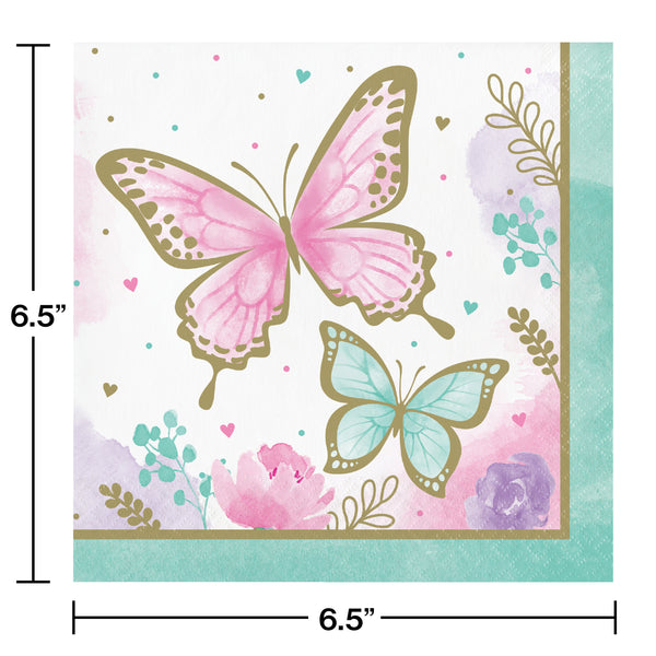 Butterfly Shimmer 6.5" Luncheon Napkins