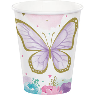 Butterfly Shimmer Paper Cups – 9 oz