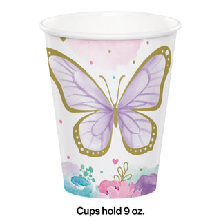 Butterfly Shimmer Paper Cups – 9 oz