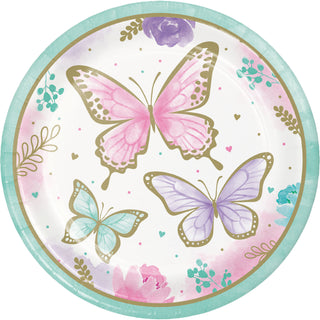 Butterfly Shimmer 9" Party Plates