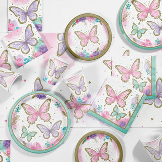 Butterfly Shimmer Dessert Plates 7"