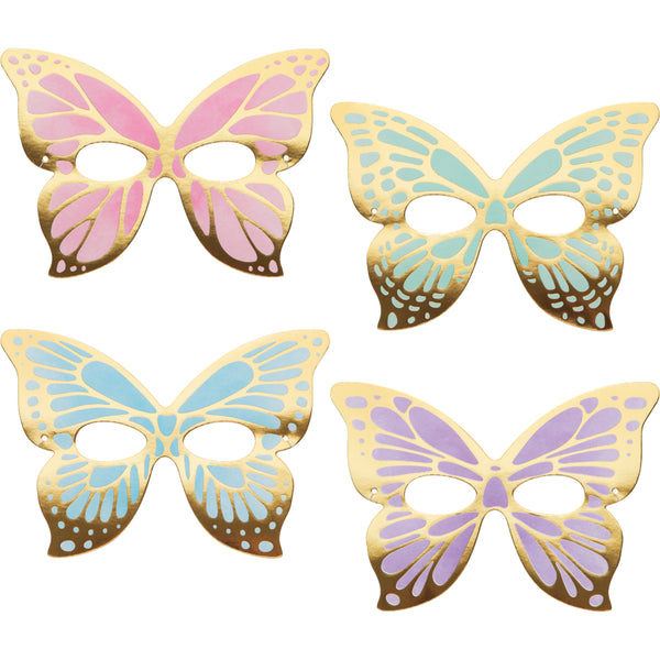 Butterfly Shimmer Party Masks – Set of 8