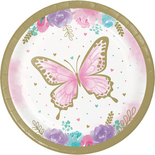 Butterfly Shimmer Dessert Plates 7"