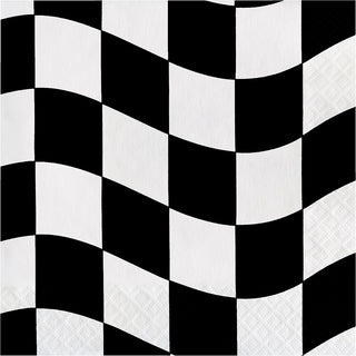Checkered Flag Racing Napkins - Large Dinner Size Party Supplies