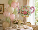 Cottage Garden Floral Teapot Foil Balloon