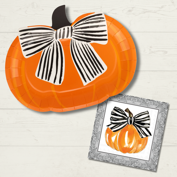Bow Pumpkin Shaped Plates