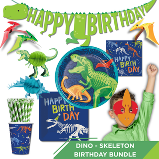 Dinosaur Skeleton 131 Piece Party Bundle