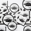 Congrats Graduate Silver & Black 108 Piece Tableware Bundle