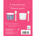 Sprinkle & Gingham Ice Cream Cups with Wooden Spoons