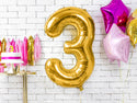Foil Balloon Number 3 Gold