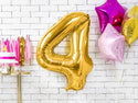 Foil Balloon Number 4 Gold