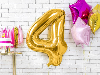 Foil Balloon Number 4 Gold