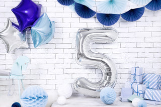 Foil Balloon Number 5, Silver