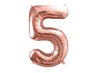 Foil Balloon Number 5, Rose Gold