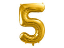 Foil Balloon Number 5 Gold