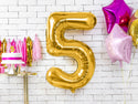 Foil Balloon Number 5 Gold