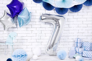 Foil Balloon Number 7, Silver