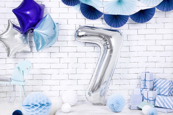 Foil Balloon Number 7, Silver