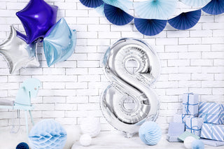 Foil Balloon Number 8, Silver
