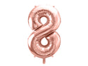 Number "8" Rose Gold Balloon - 34"