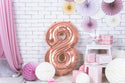Number "8" Rose Gold Balloon - 34"