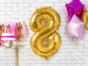 Number "8" Gold Balloon - 34"