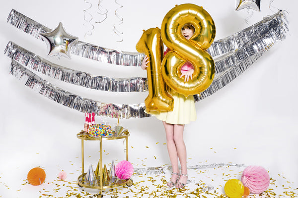Number "8" Gold Balloon - 34"