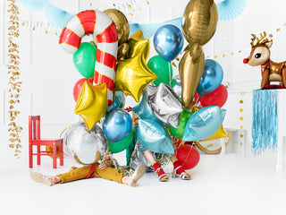 Foil Balloon Candy Cane, Red