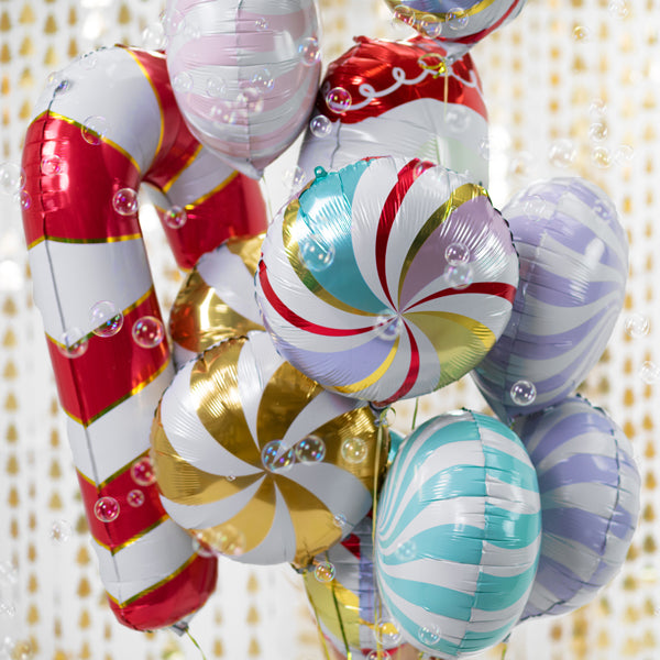 Foil Balloon Candy Cane, Red