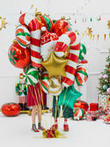 Foil Balloon Candy Cane, Red