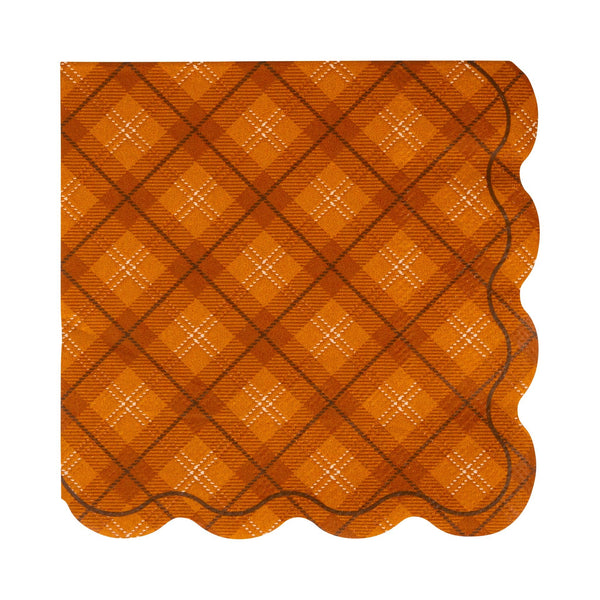 Fall Plaid Cocktail Napkin | Oh So Fancy Party