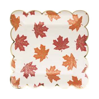 Falling Leaves Plates with Gold Accents | Oh So Fancy Party