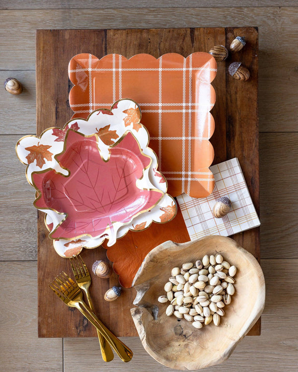 Falling Leaves Plates with Gold Accents | Oh So Fancy Party