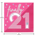Finally 21 Birthday Party Pink Napkins