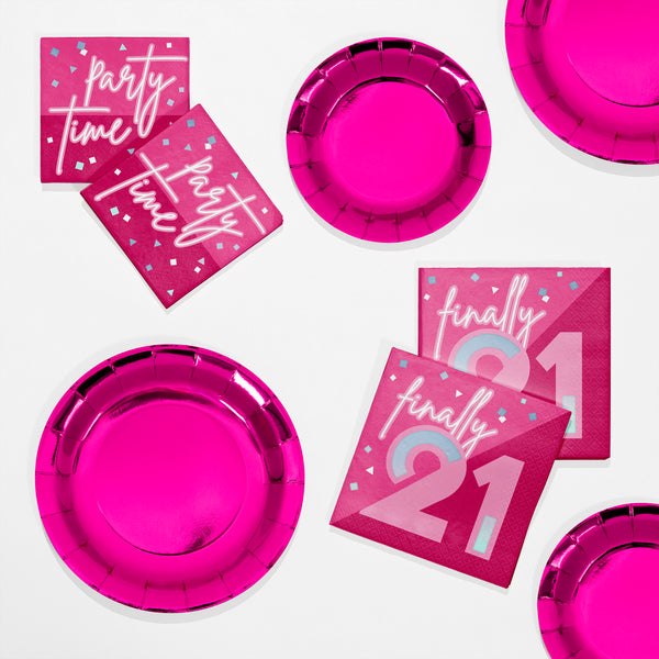 Finally 21 Birthday Party Pink Napkins